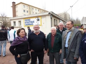Sonia de la PROVOTE, Pierre-Nicolas BOVALIS, le président du VAC, Hubert BACON et les dirigeants du club